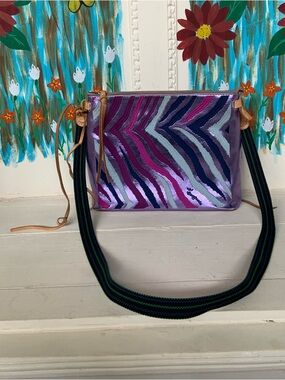 Consuela Purple Patterned Crossbody Bag